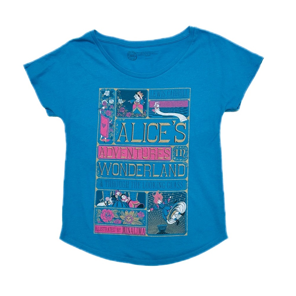 5/$25 Out of Print Lewis Carroll Alice in Wonderland Minalima Short Sleeve Tee